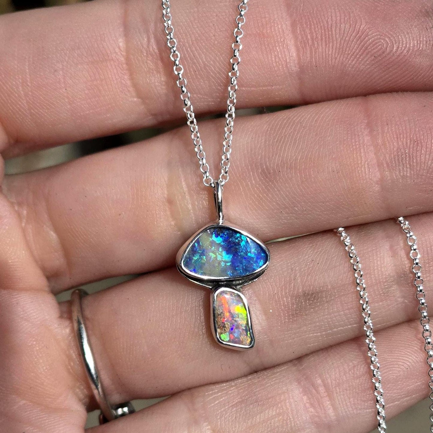 Opal Mushroom Necklace
