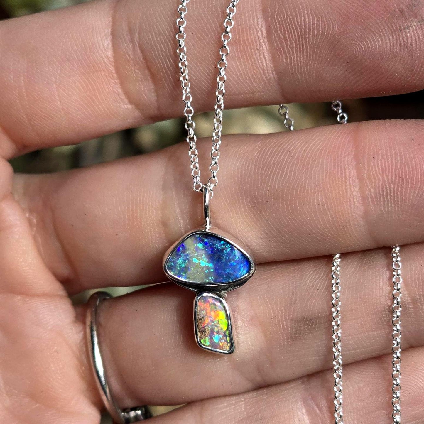 Opal Mushroom Necklace