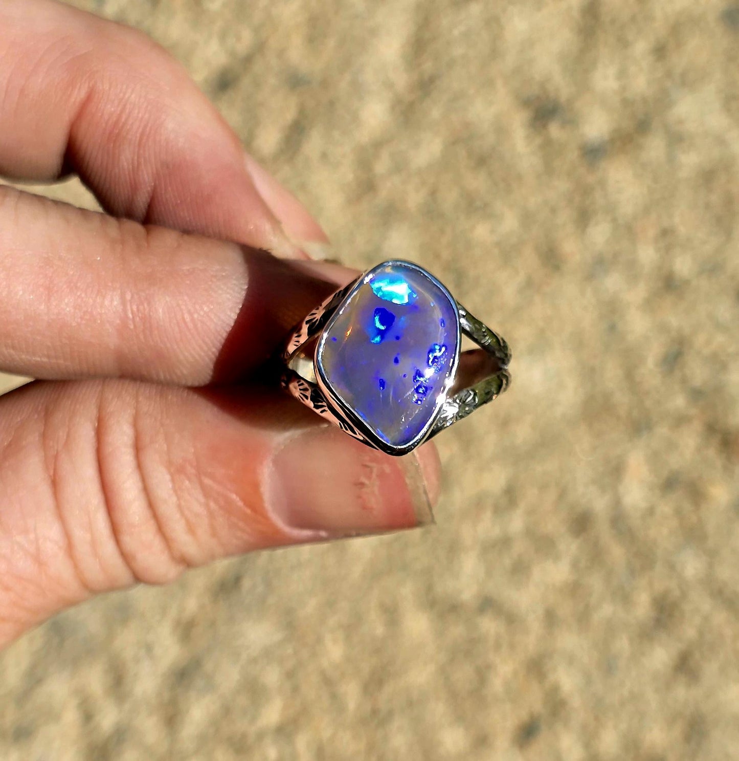 Dark Crystal Opal Ring size 6