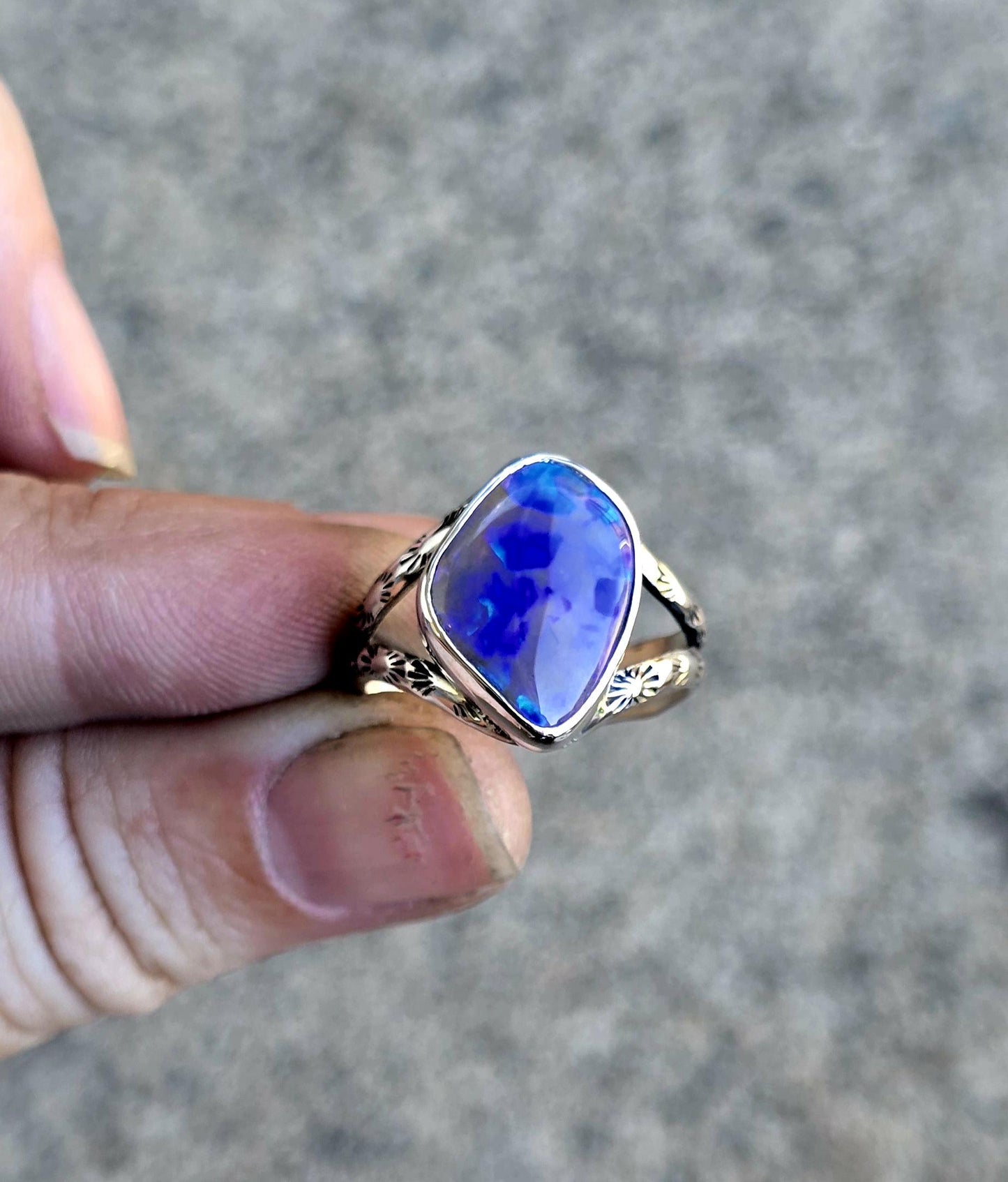 Dark Crystal Opal Ring size 6
