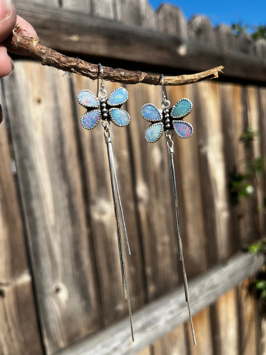 Dainty Australian Opal butterfly earrings