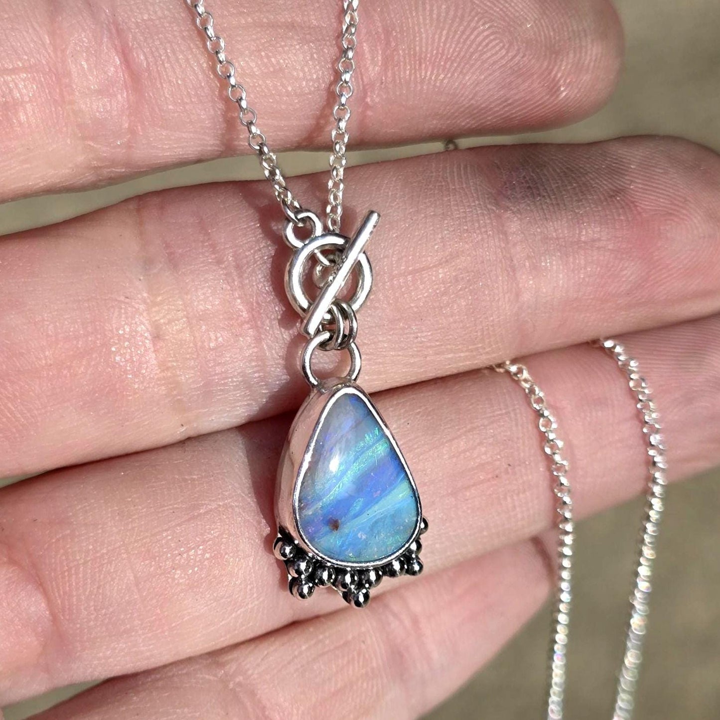 Tiny Toggle Opal Necklace