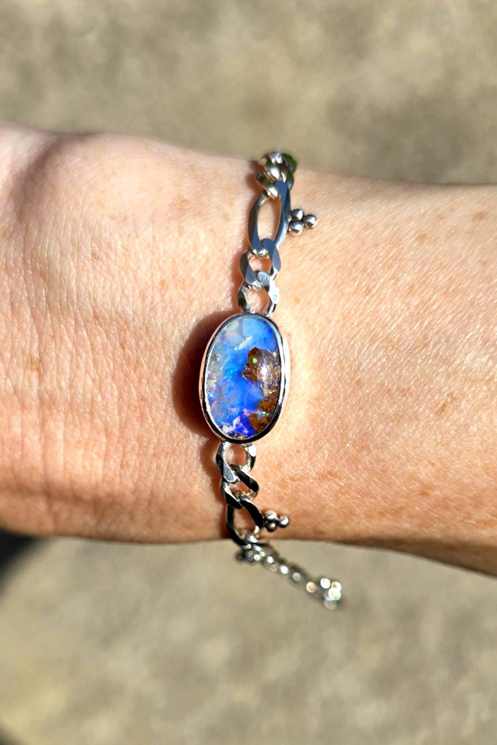 Opal Figaro Chain Bracelet