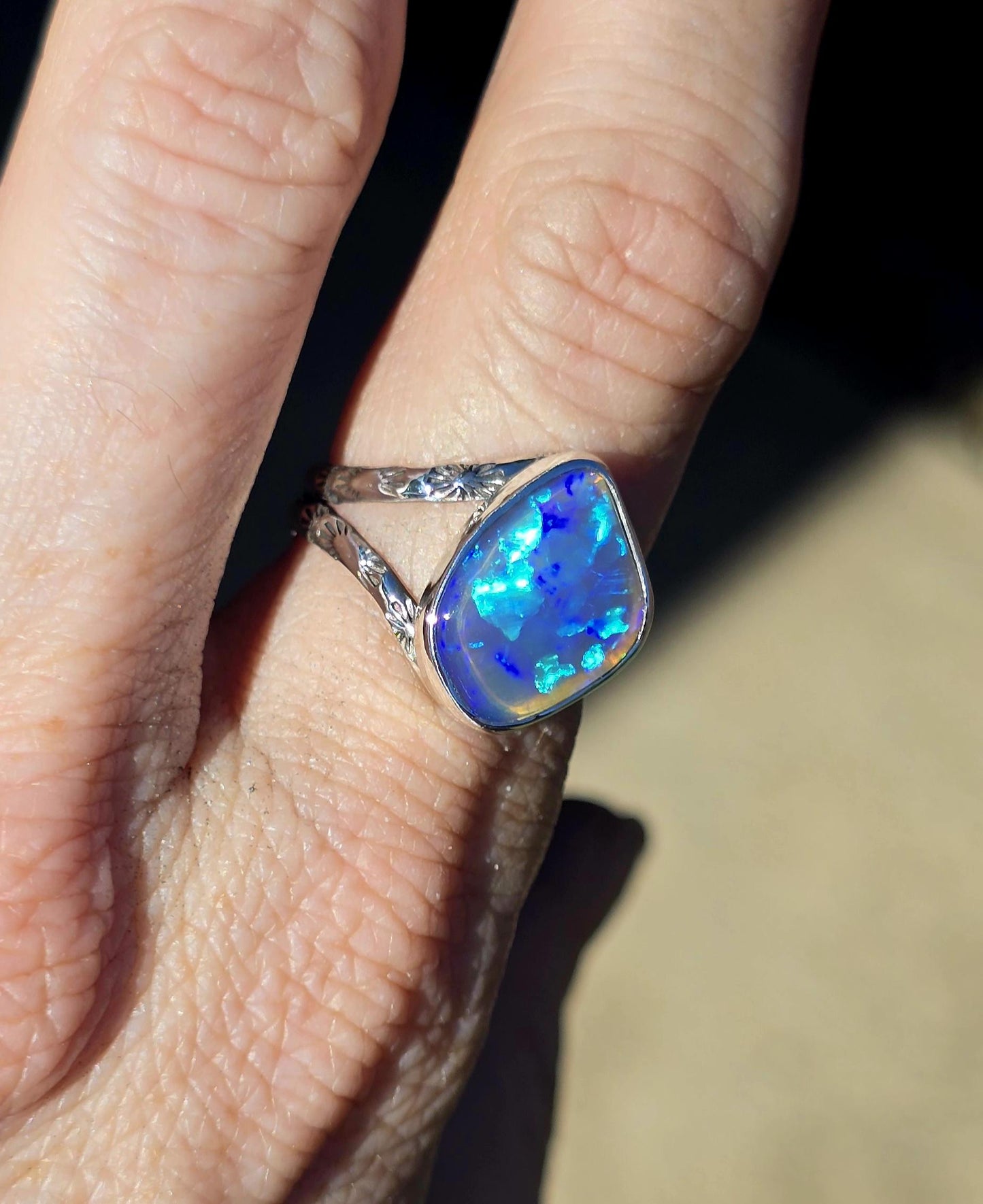 Dark Crystal Opal Ring size 6