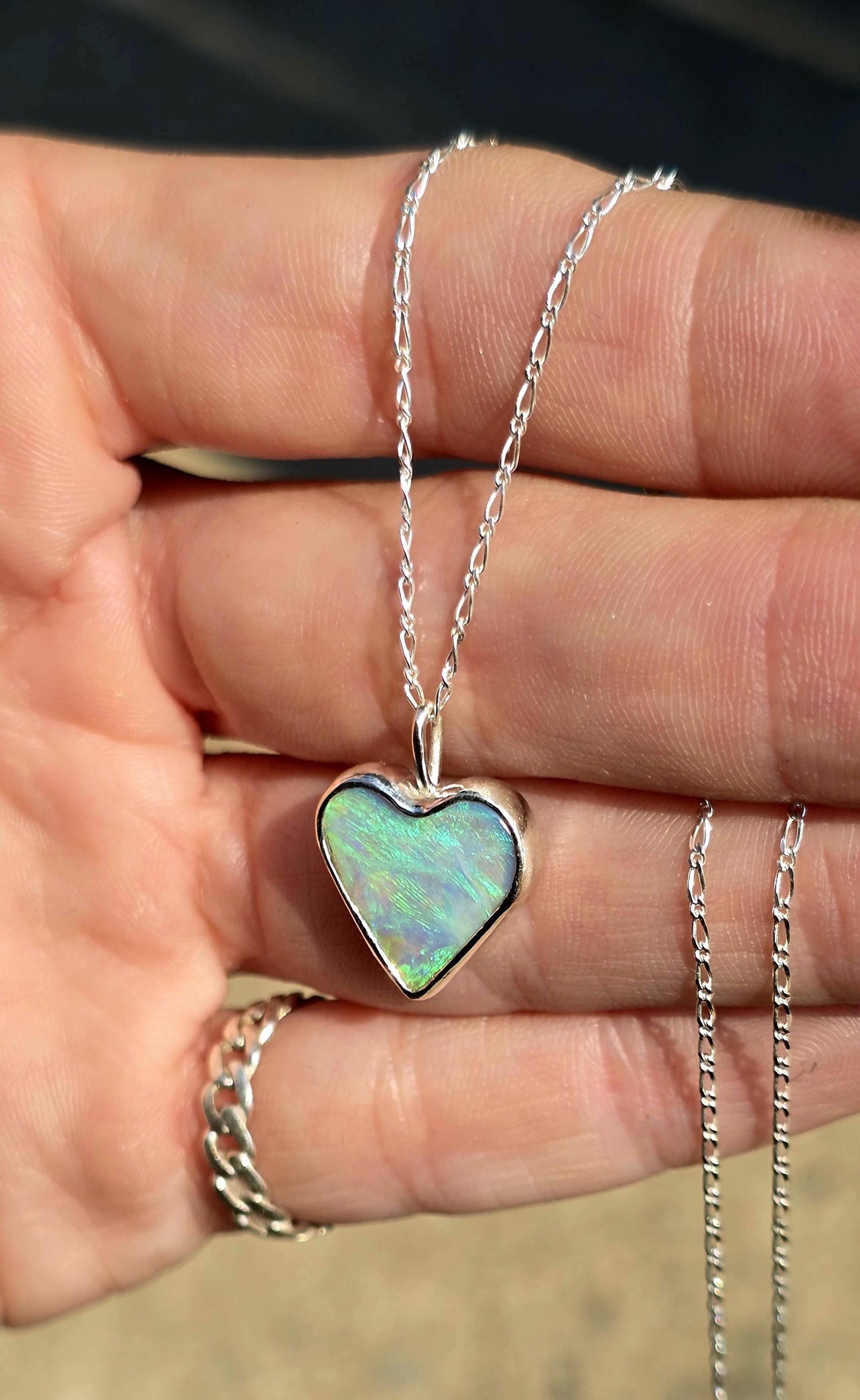 Australian Opal Heart Necklace
