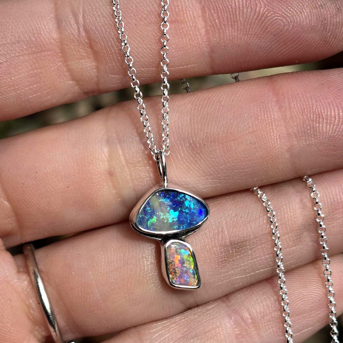 Opal Mushroom Necklace