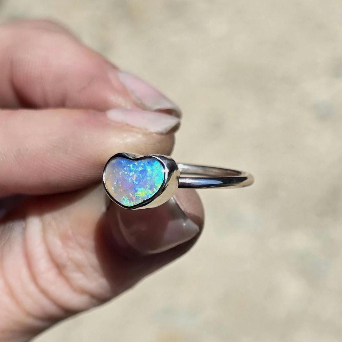 Pipe Opal Chubby Heart Ring size 6