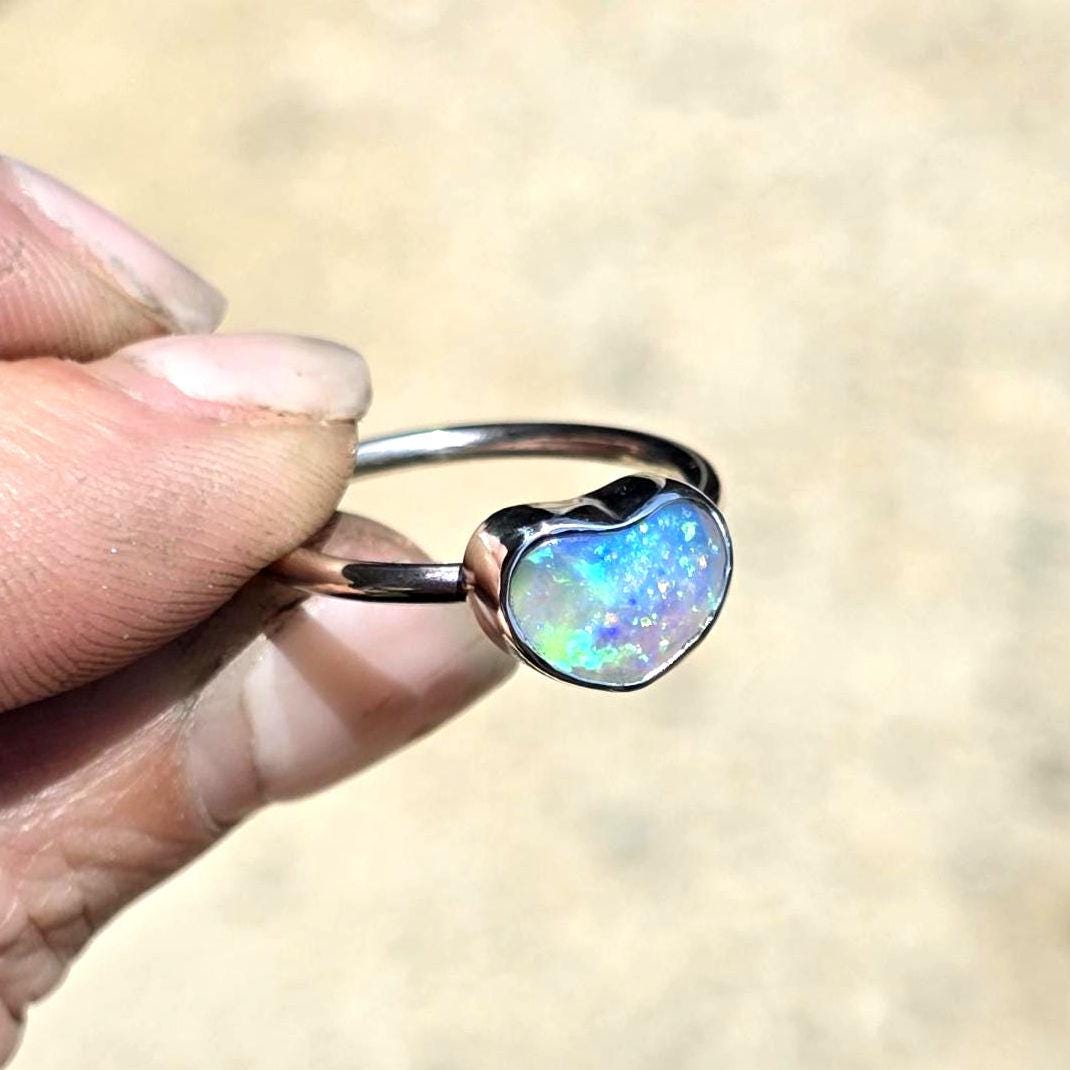 Pipe Opal Chubby Heart Ring size 6