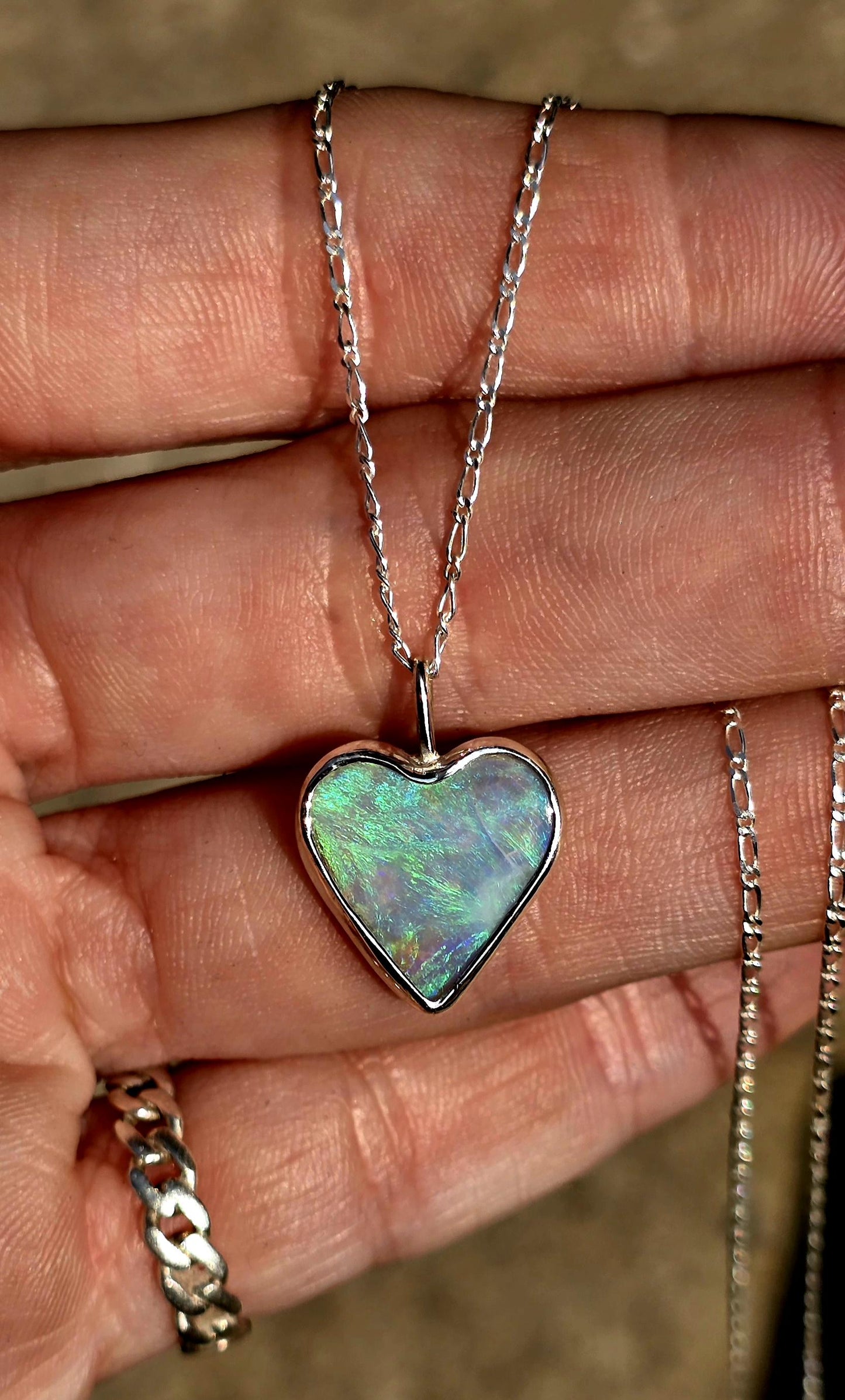 Australian Opal Heart Necklace