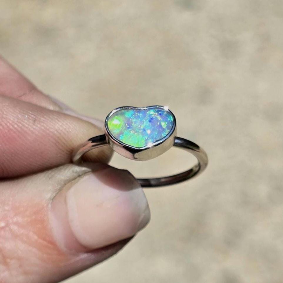 Pipe Opal Chubby Heart Ring size 6