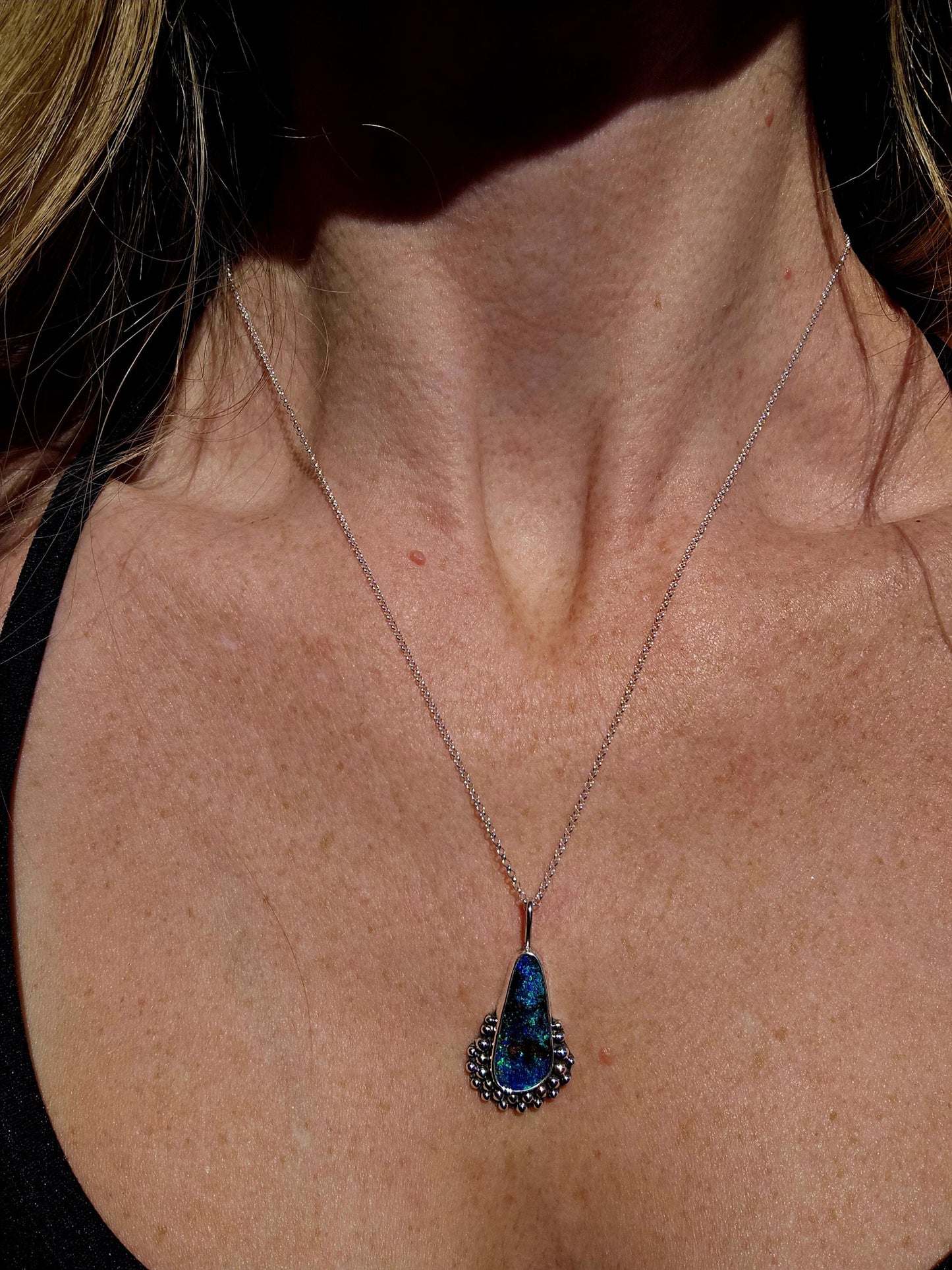 Starry Nights Boulder Opal Necklace