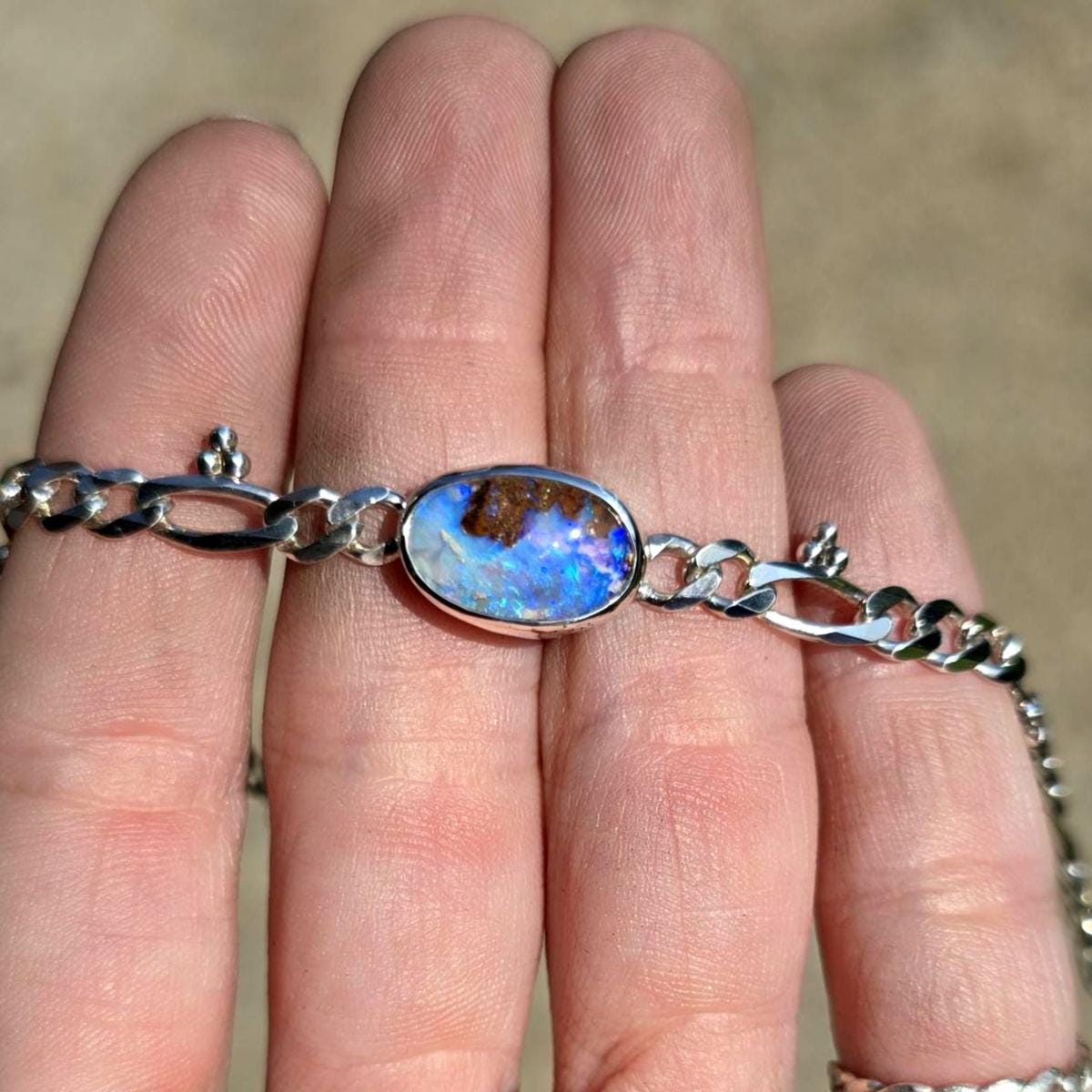 Opal Figaro Chain Bracelet