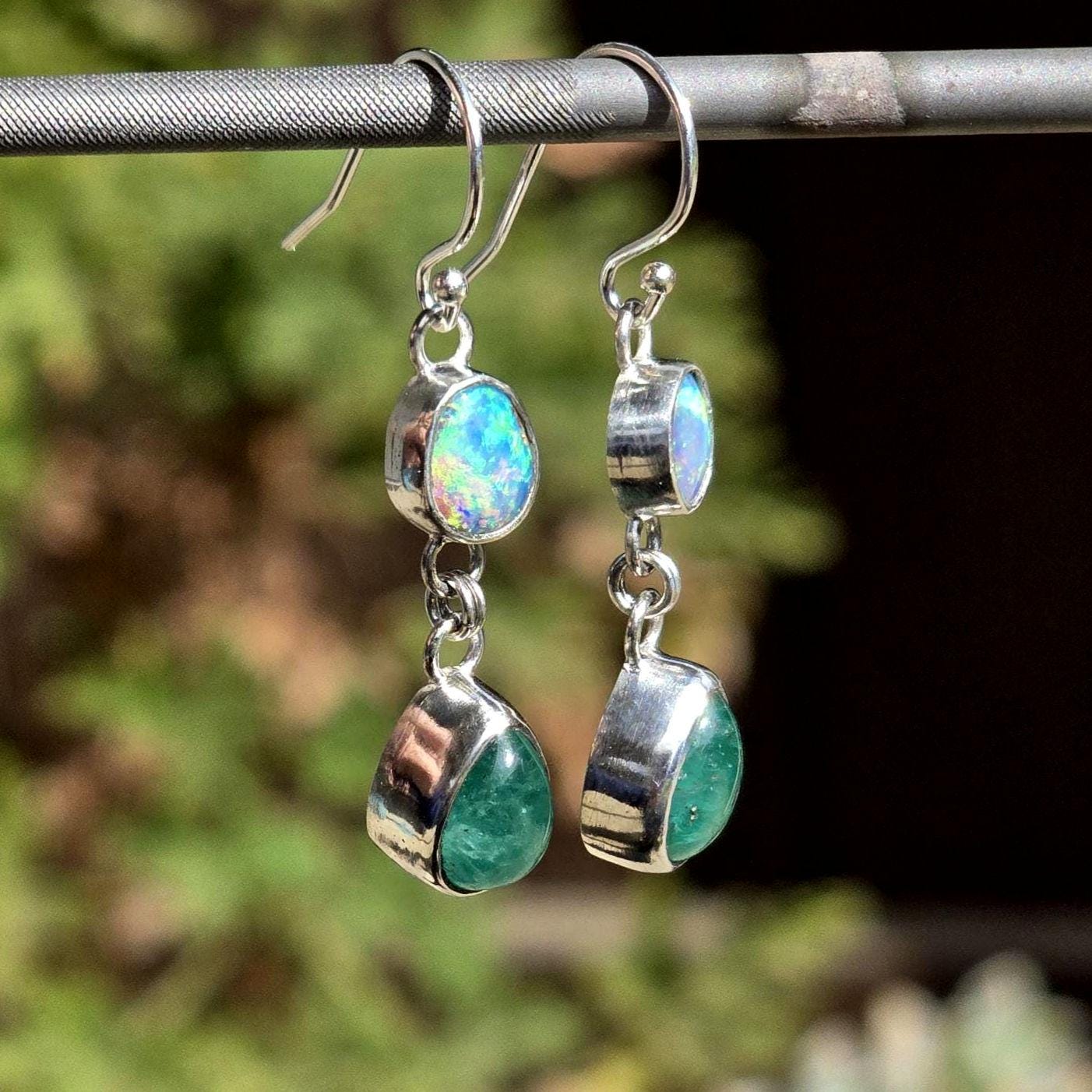 Pipe opal Zambia Emerald Earrings
