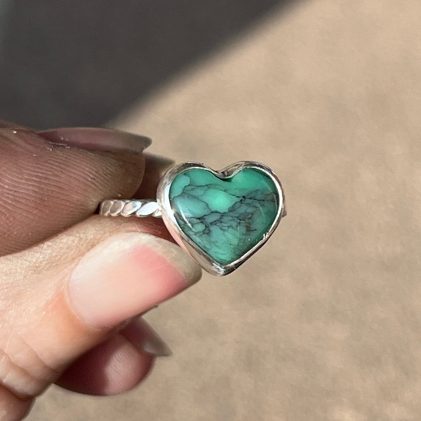 Heart ring with stackers size 6.5
