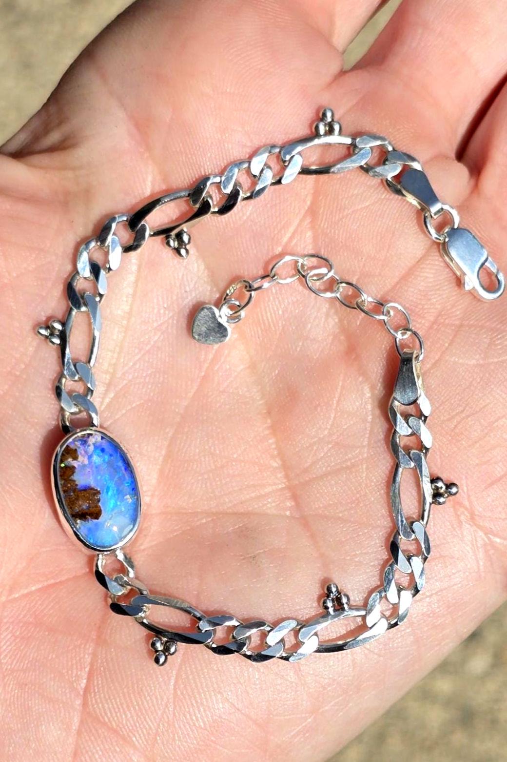 Opal Figaro Chain Bracelet