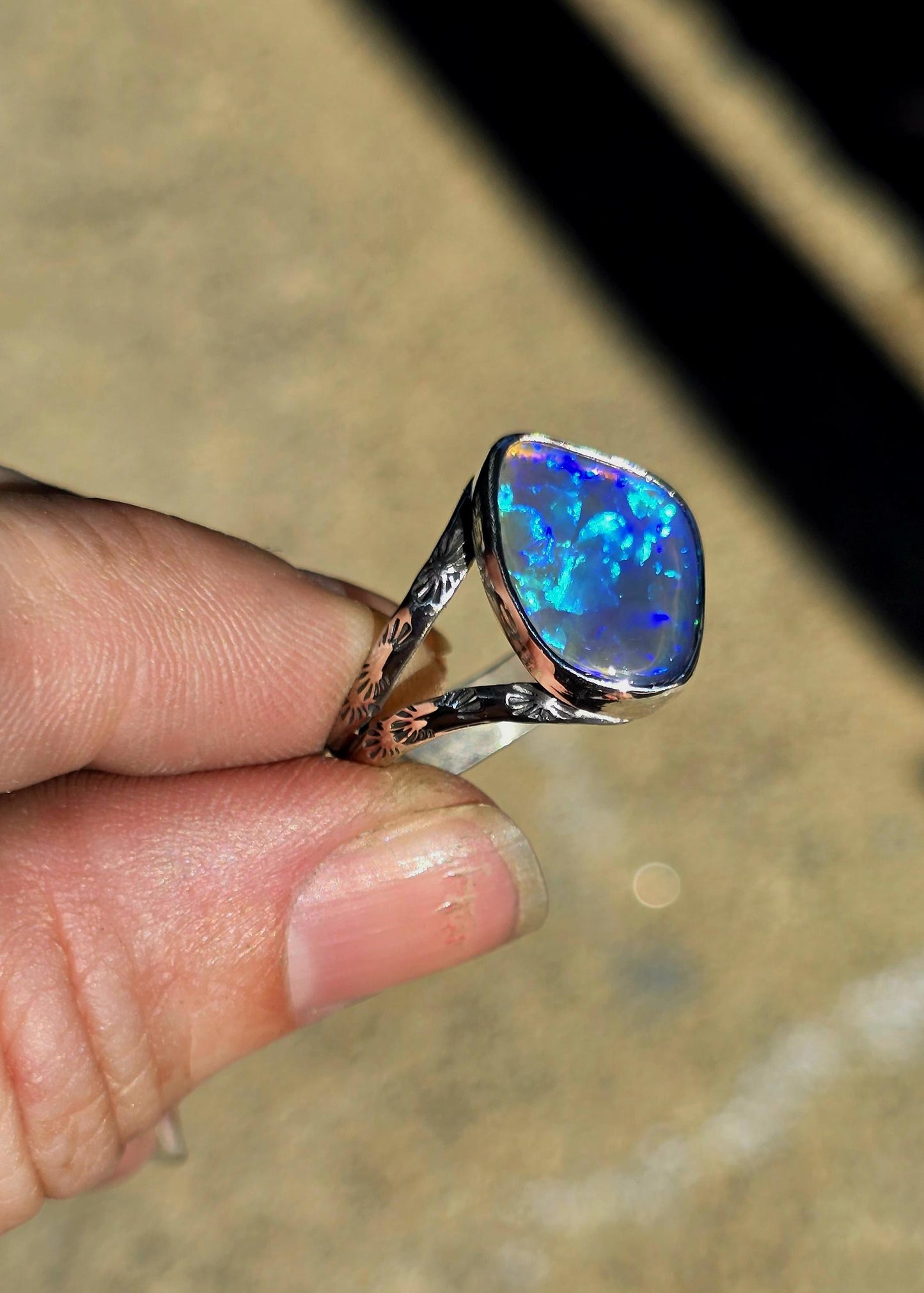 Dark Crystal Opal Ring size 6