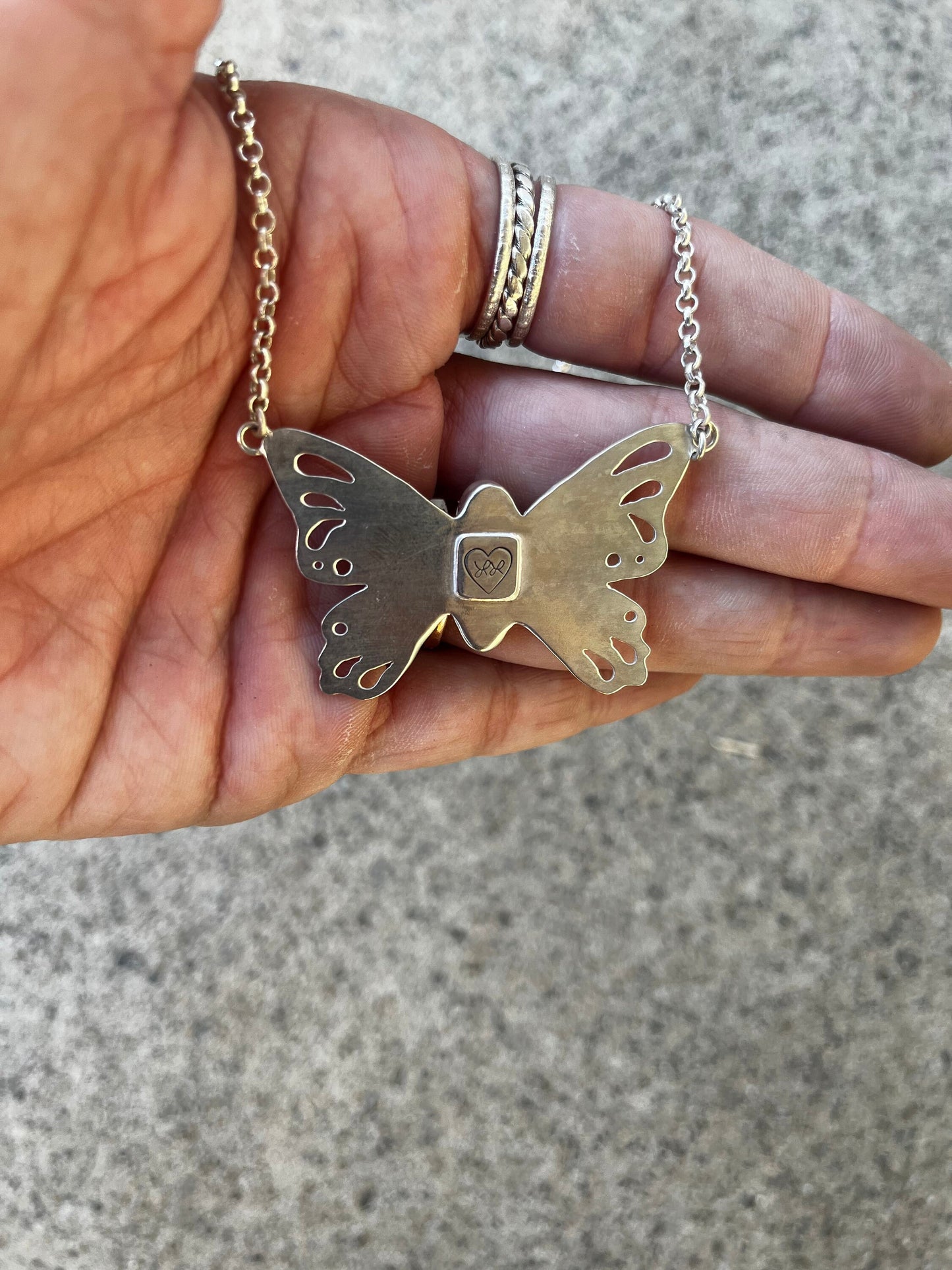 Coober Pedy Opal and Kingman turquoise butterfly