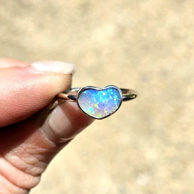 Pipe Opal Chubby Heart Ring size 6