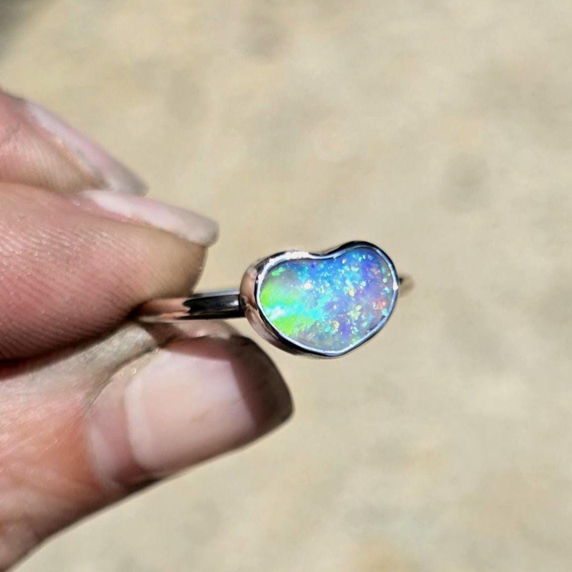 Pipe Opal Chubby Heart Ring size 6