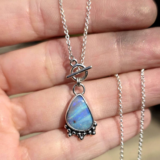 Tiny Toggle Opal Necklace