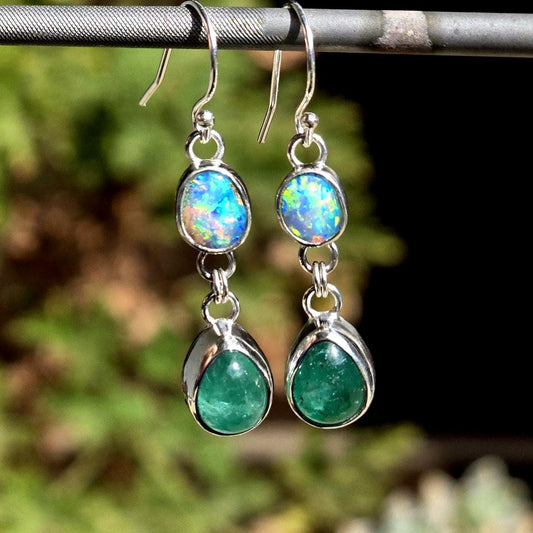 Pipe opal Zambia Emerald Earrings