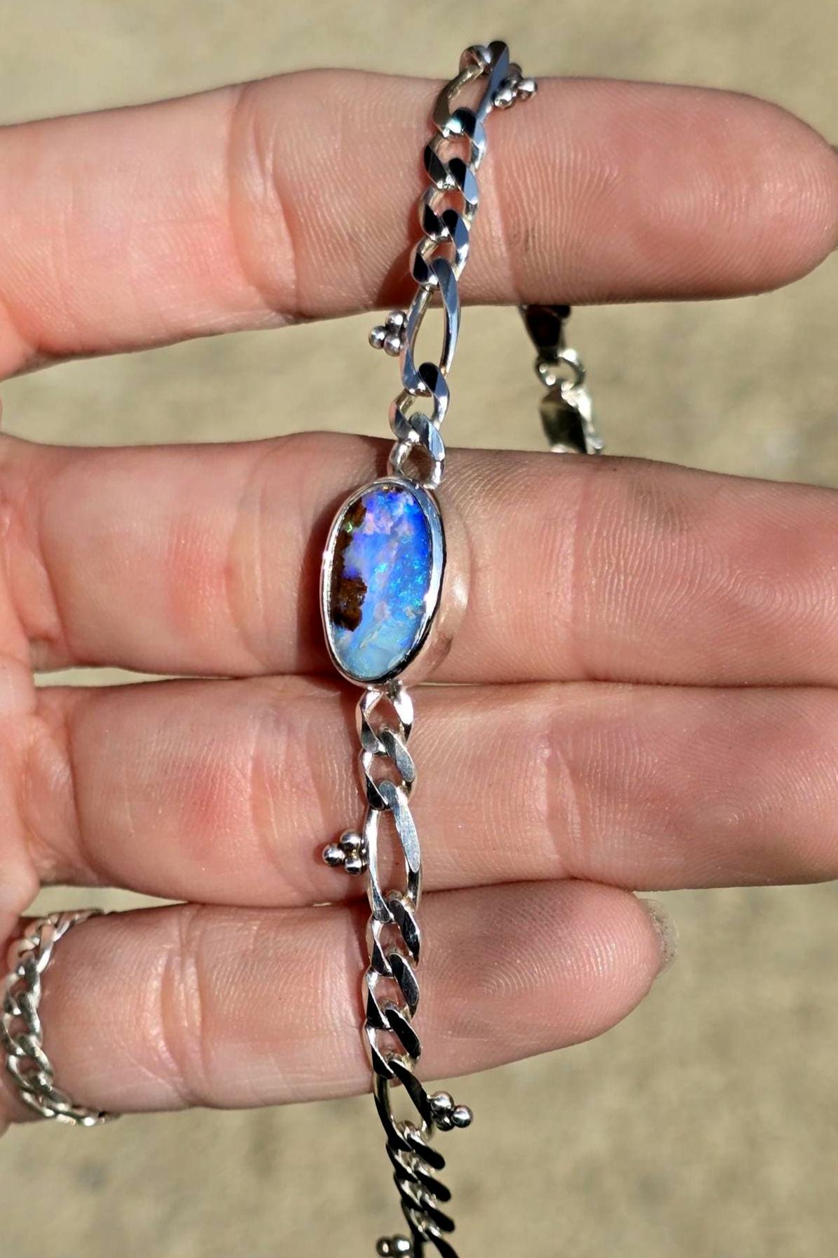 Opal Figaro Chain Bracelet