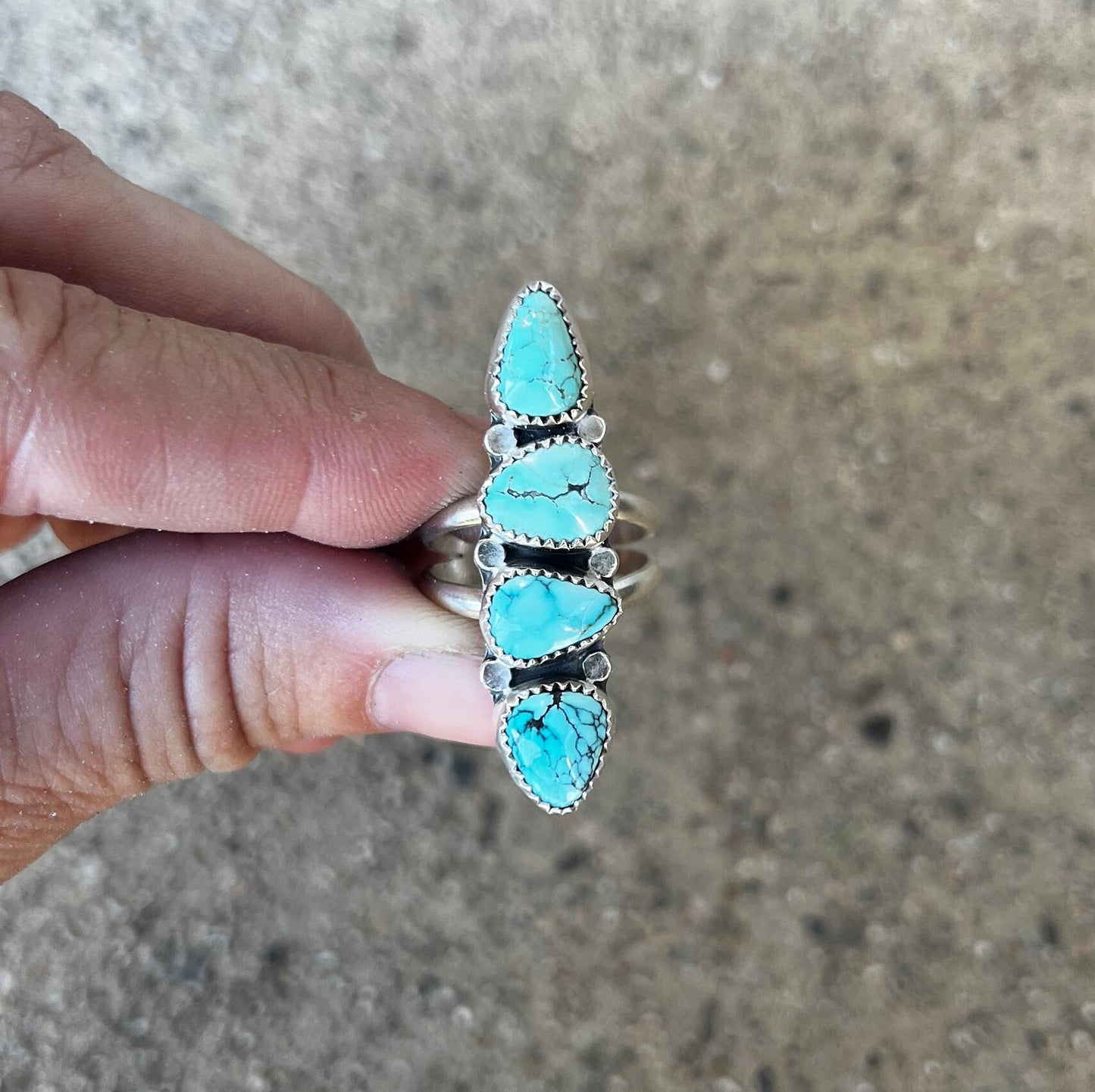 Blue moon turquoise statement ring size 6