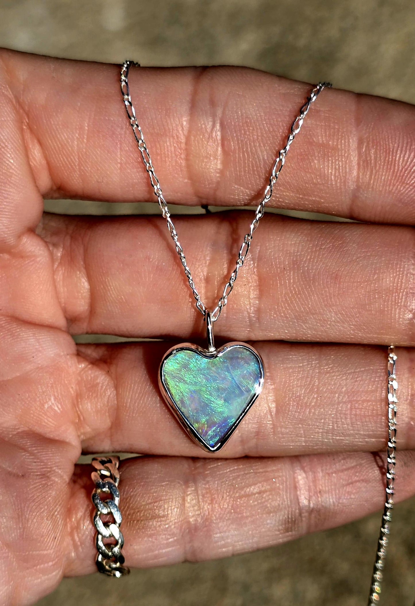 Australian Opal Heart Necklace