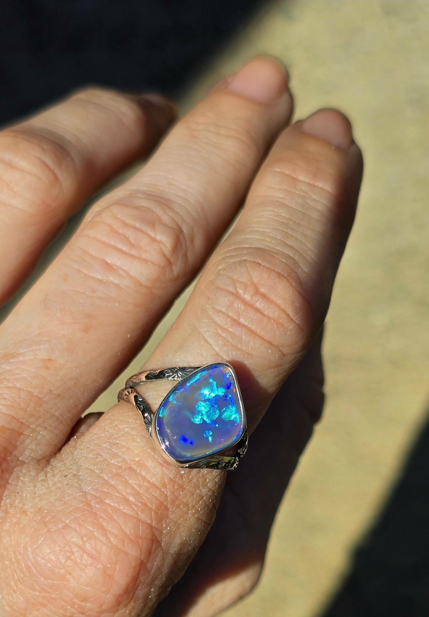 Dark Crystal Opal Ring size 6