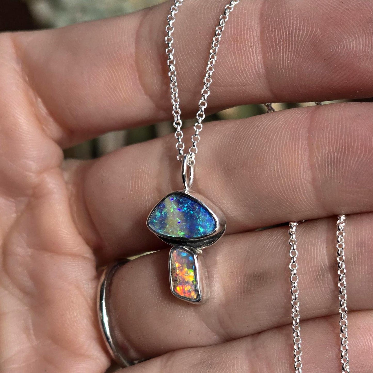 Opal Mushroom Necklace