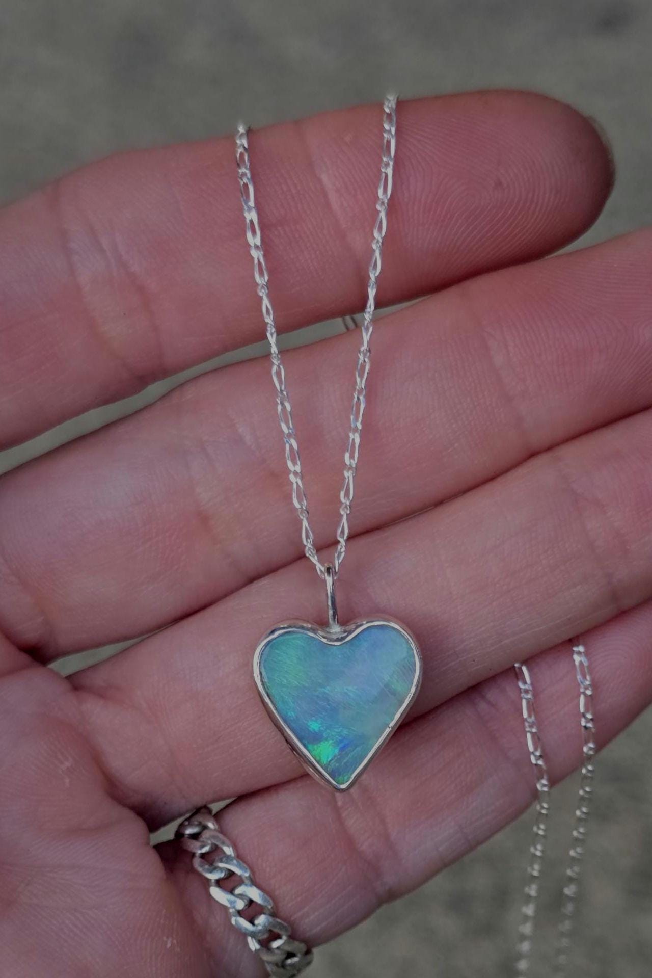 Australian Opal Heart Necklace