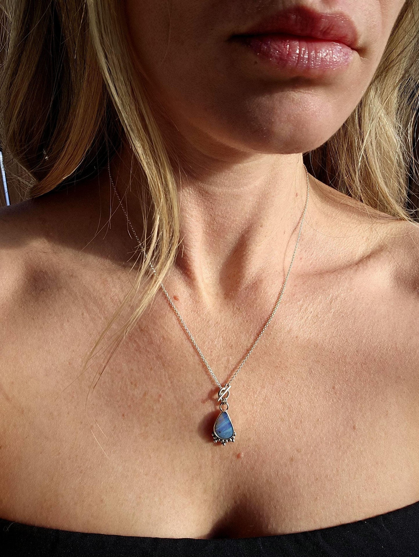 Tiny Toggle Opal Necklace