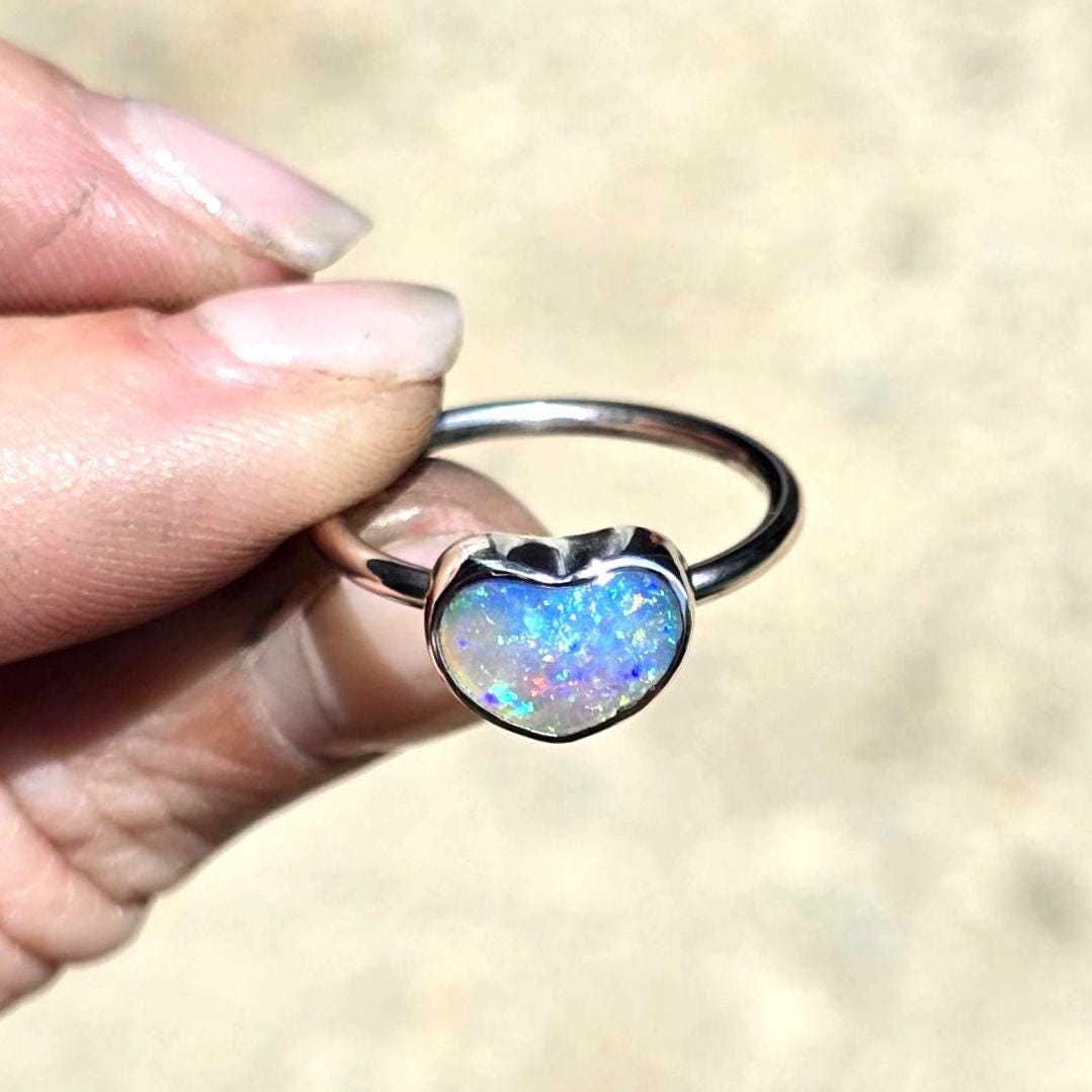 Pipe Opal Chubby Heart Ring size 6