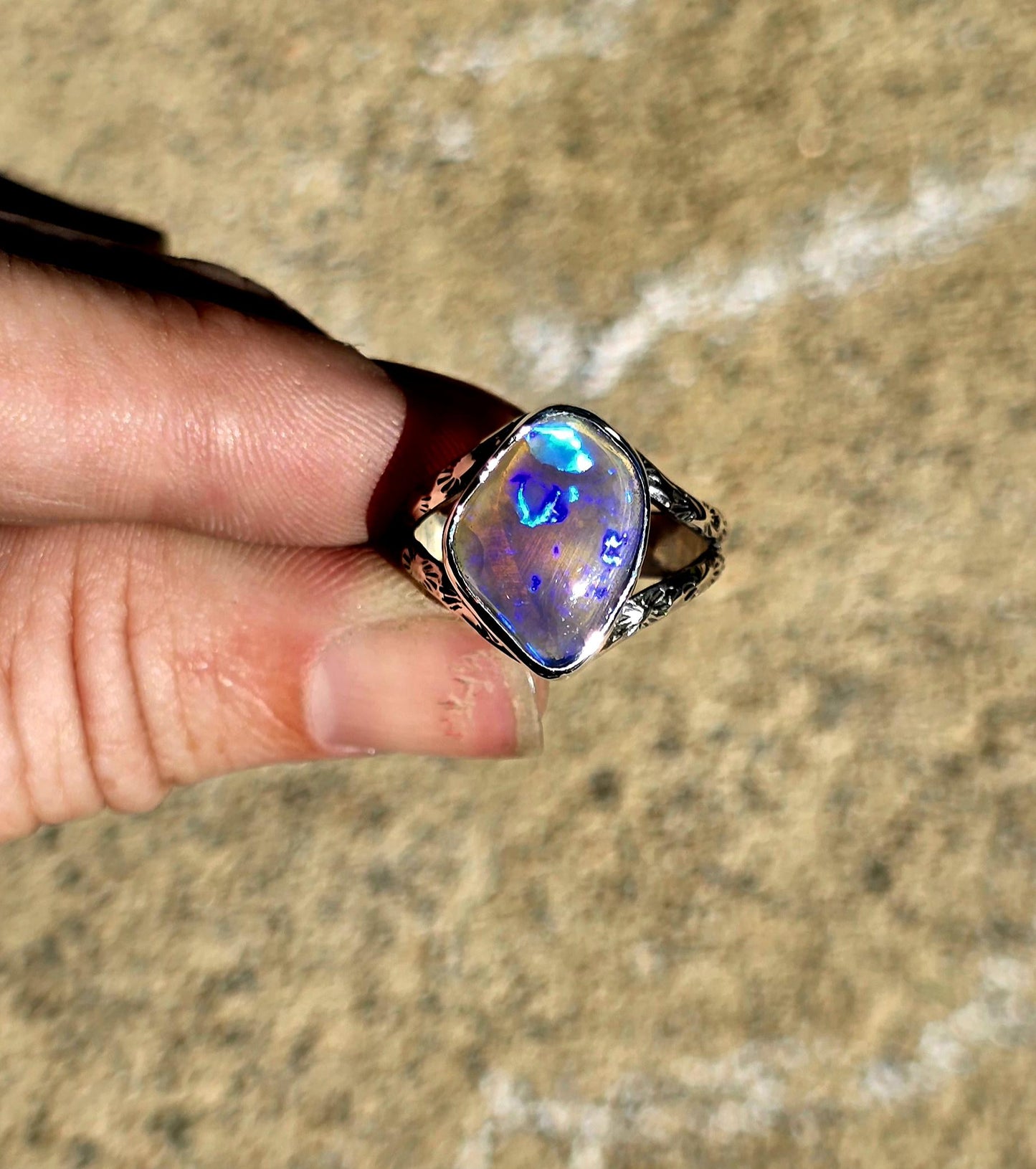 Dark Crystal Opal Ring size 6