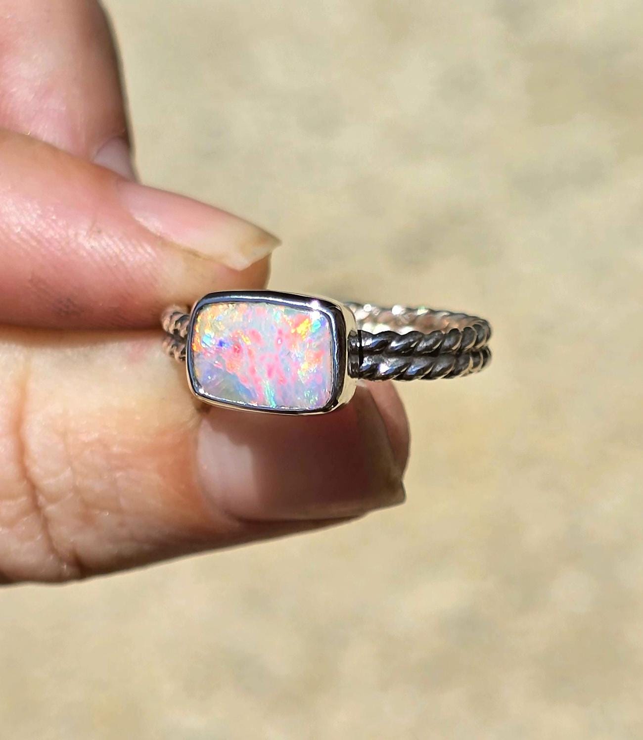 Australian Pipe Opal Ring size 8