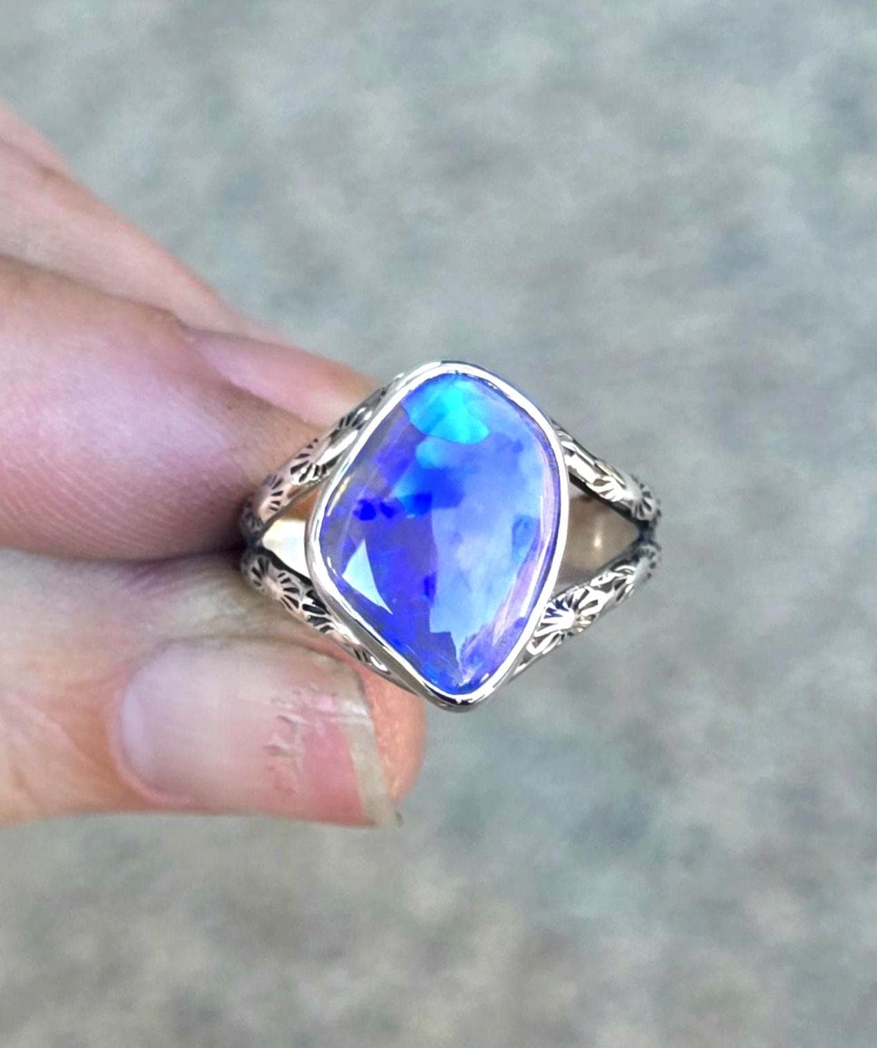 Dark Crystal Opal Ring size 6
