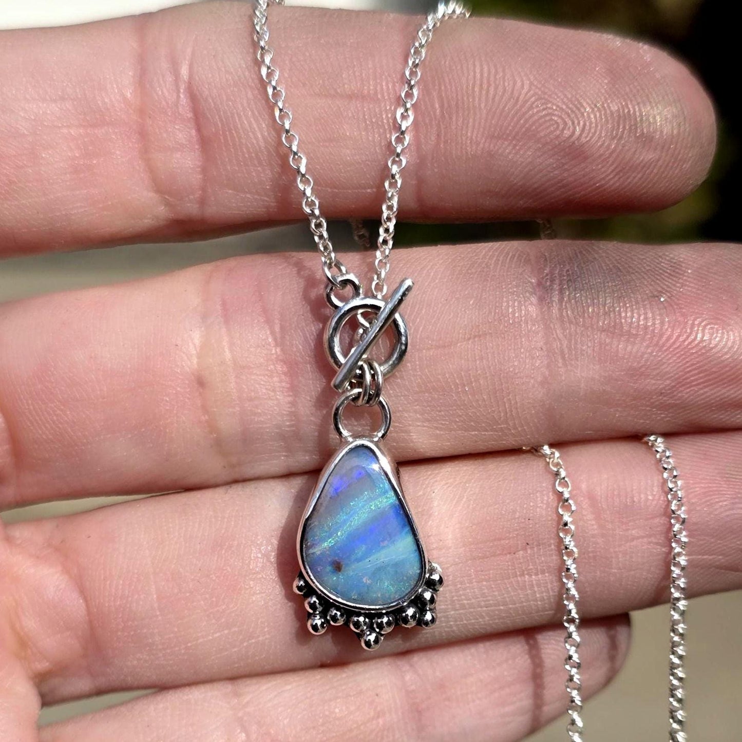 Tiny Toggle Opal Necklace