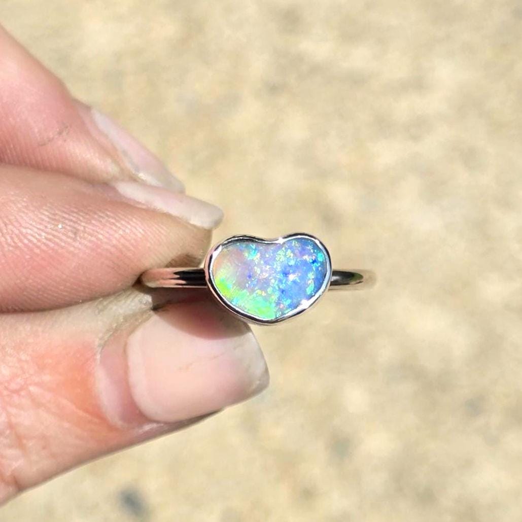 Pipe Opal Chubby Heart Ring size 6