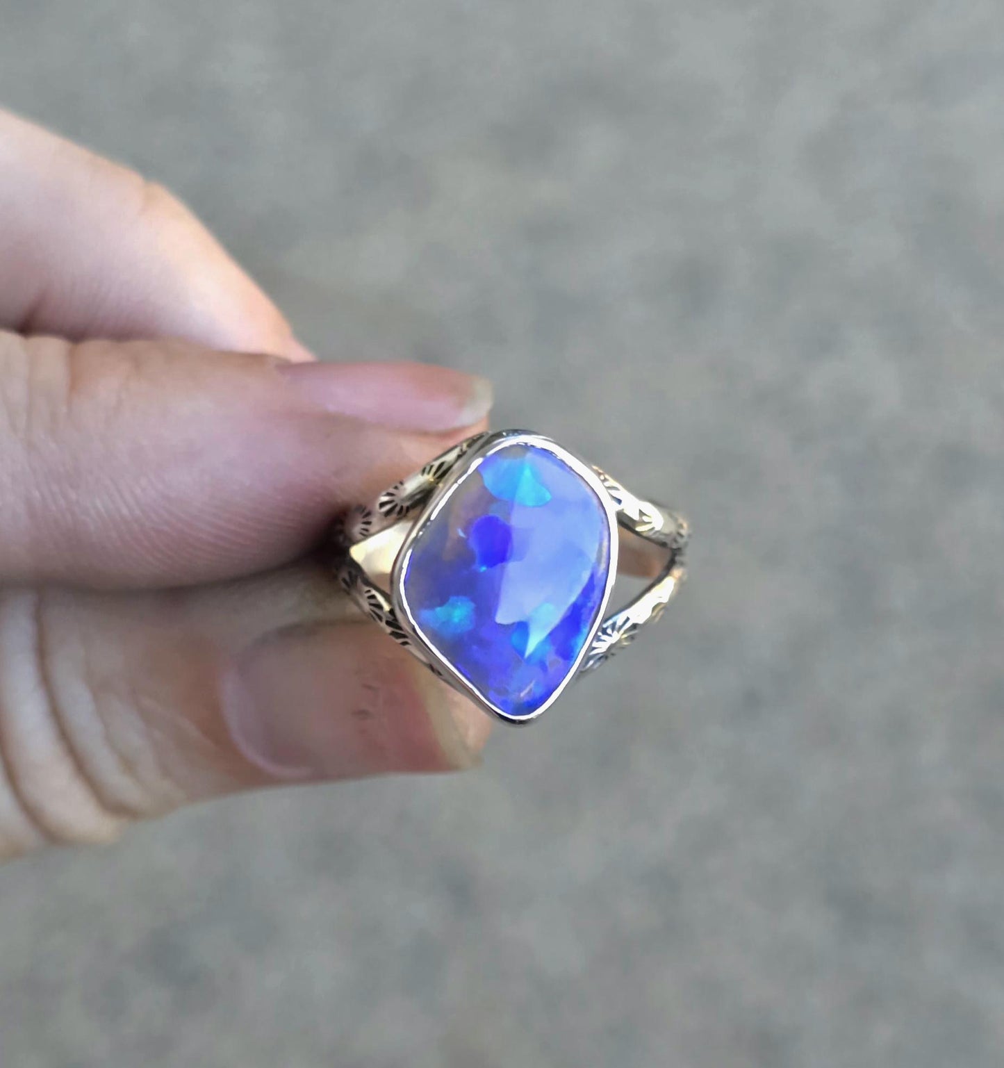 Dark Crystal Opal Ring size 6