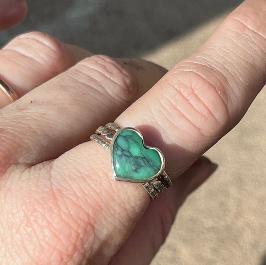 Heart ring with stackers size 6.5