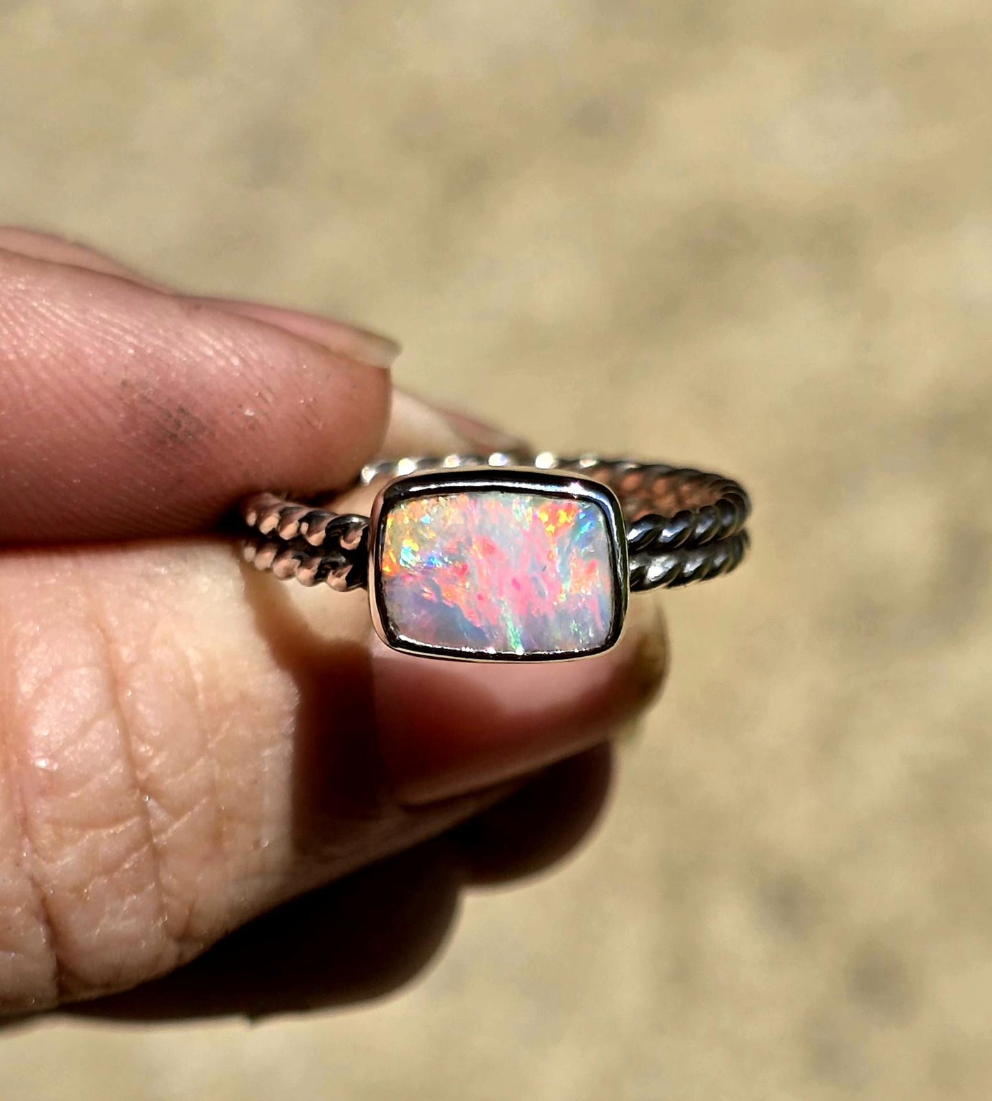 Australian Pipe Opal Ring size 8