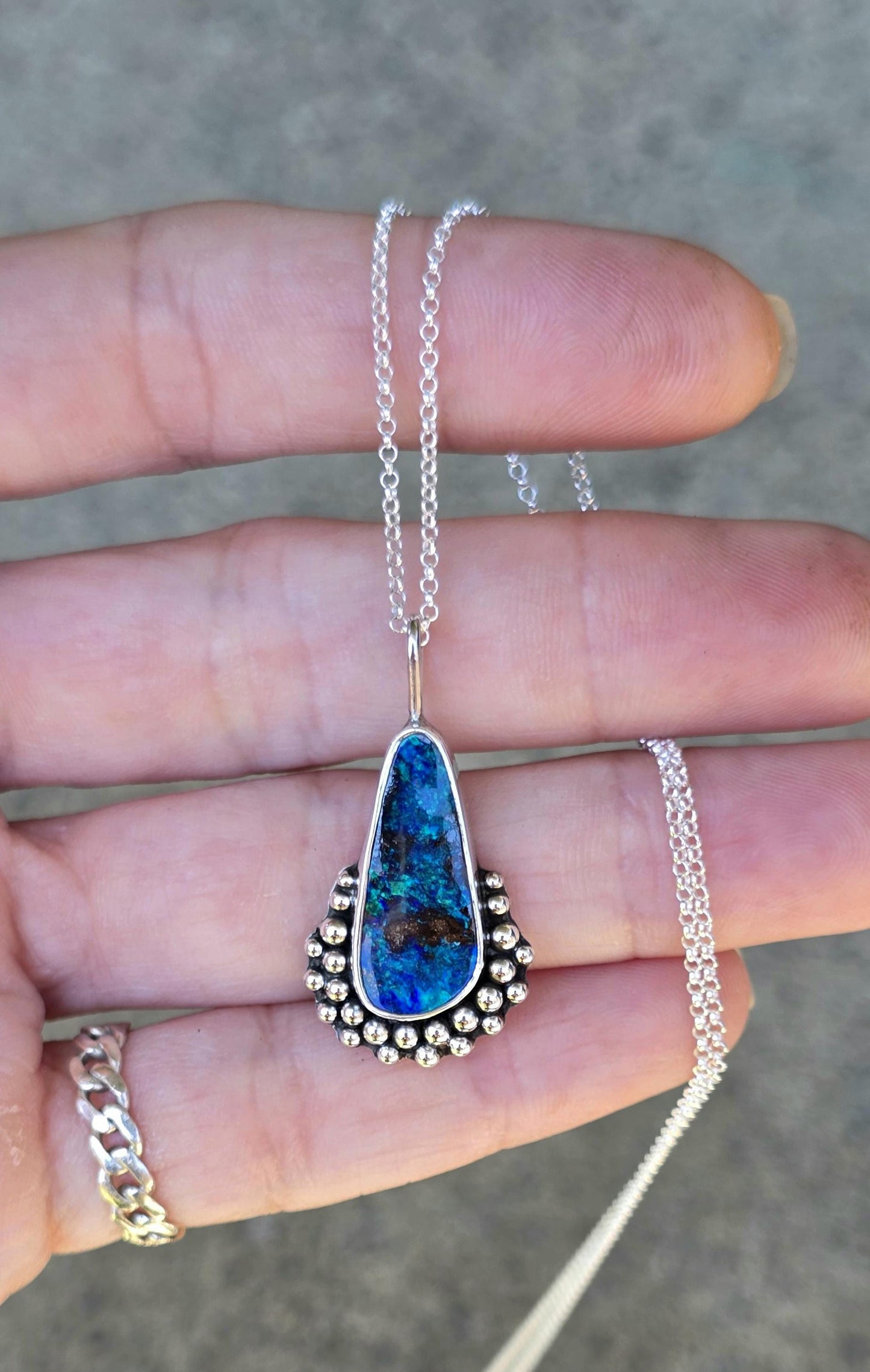 Starry Nights Boulder Opal Necklace