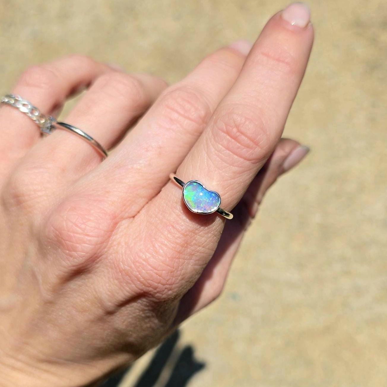 Pipe Opal Chubby Heart Ring size 6