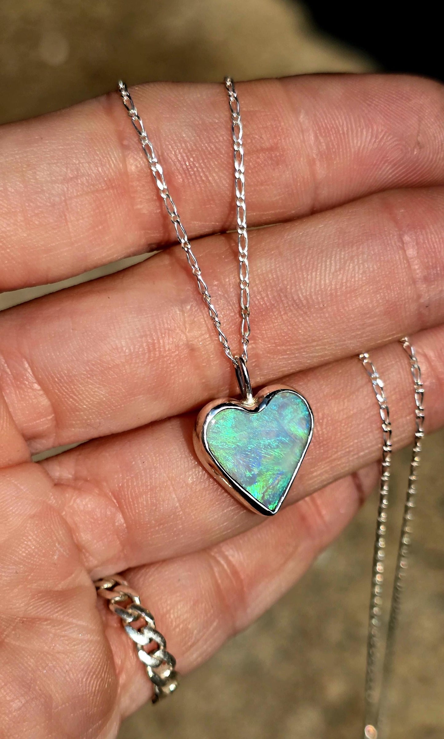 Australian Opal Heart Necklace