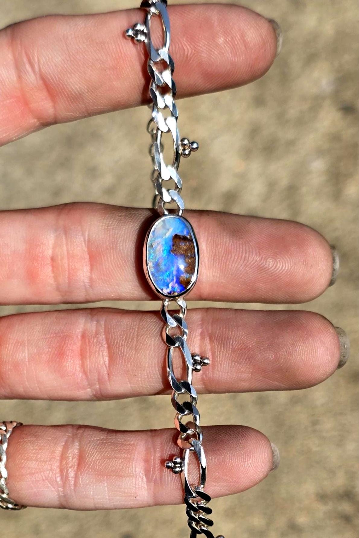 Opal Figaro Chain Bracelet