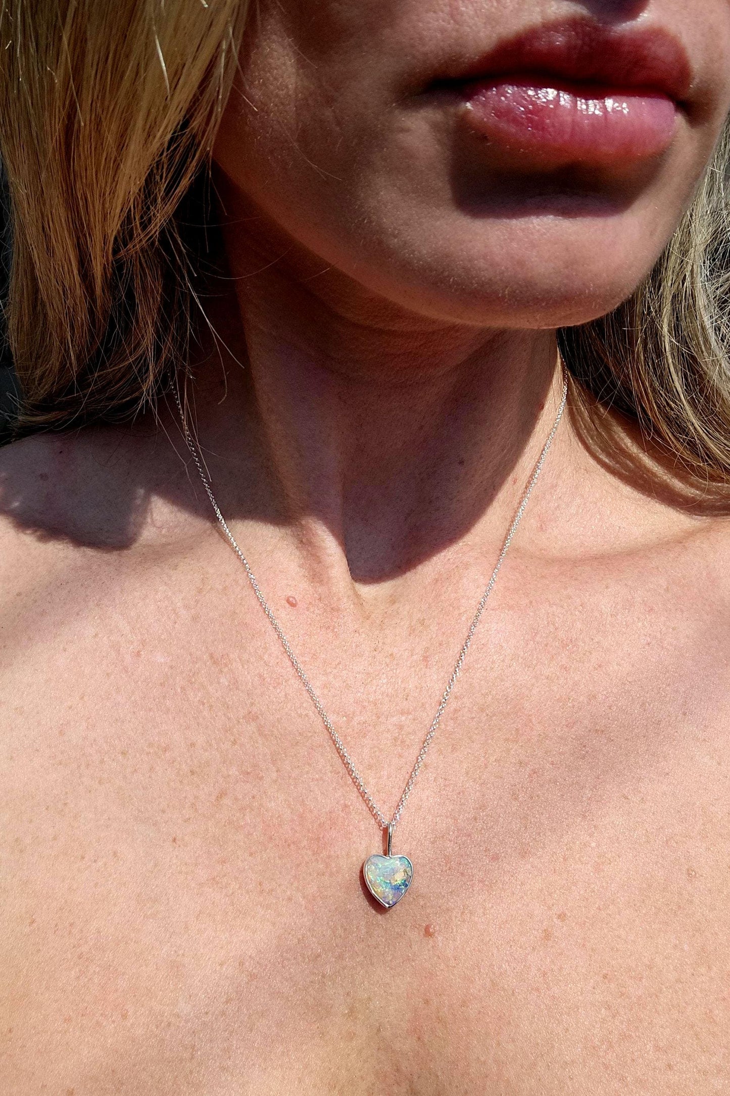 Pipe Opal Heart Necklace