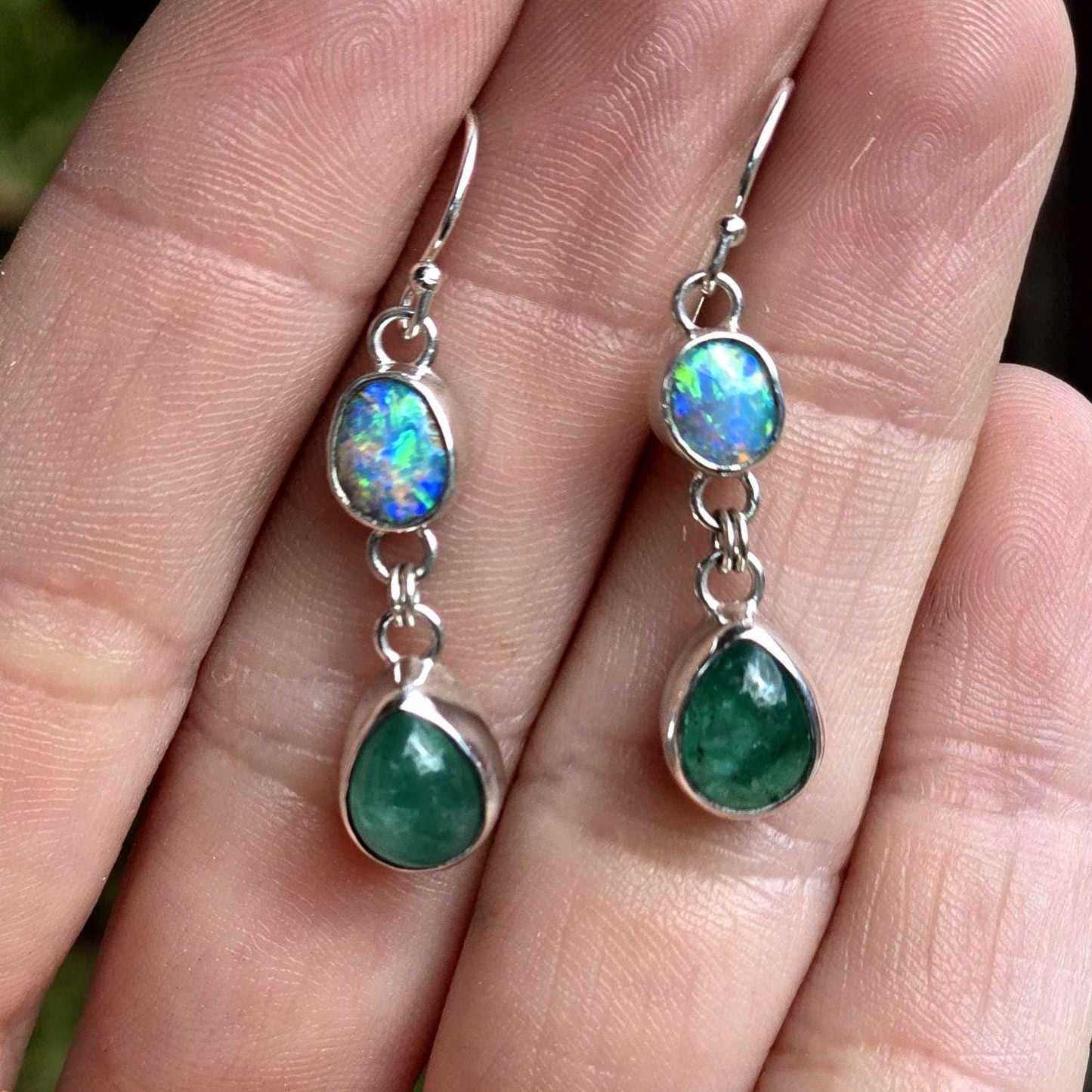 Pipe opal Zambia Emerald Earrings