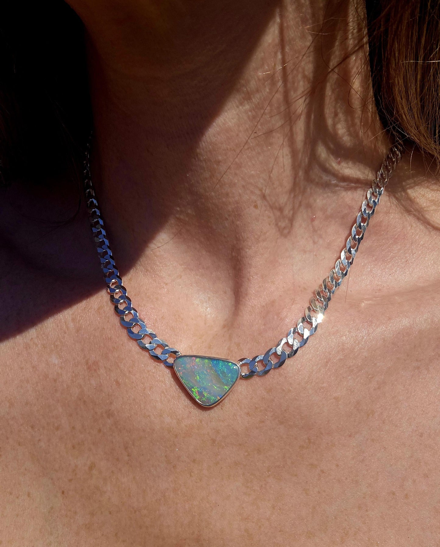 Rainbow Australian Opal Necklace