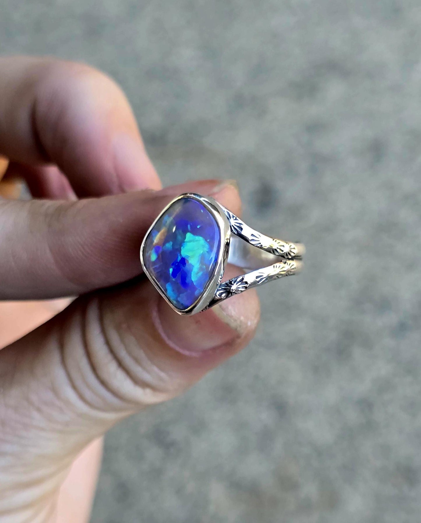 Dark Crystal Opal Ring size 6