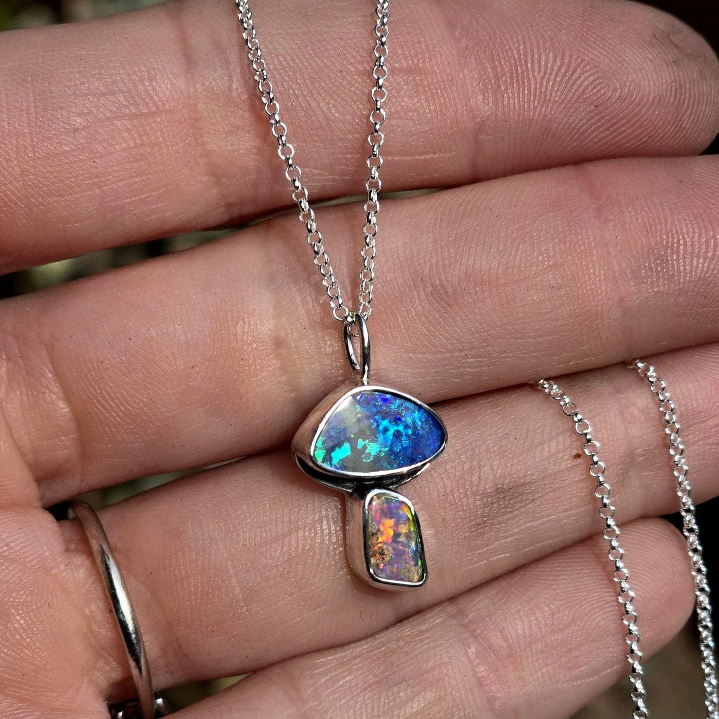 Opal Mushroom Necklace